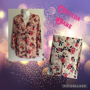 Matilda Jane pink floral long sleeve blouse